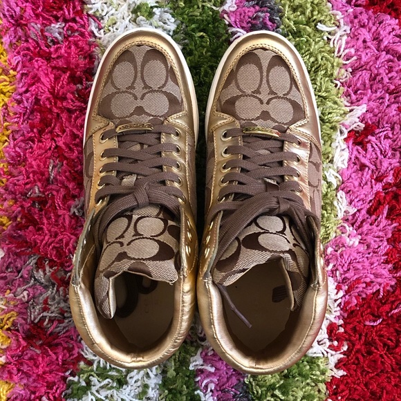 Coach Norra High-top sneakers, Gold 9 - Picture 6 of 13